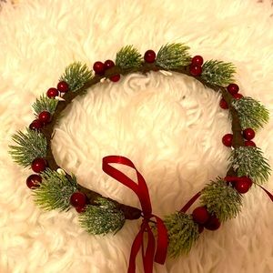 Christmas winter hair wreath or crown.